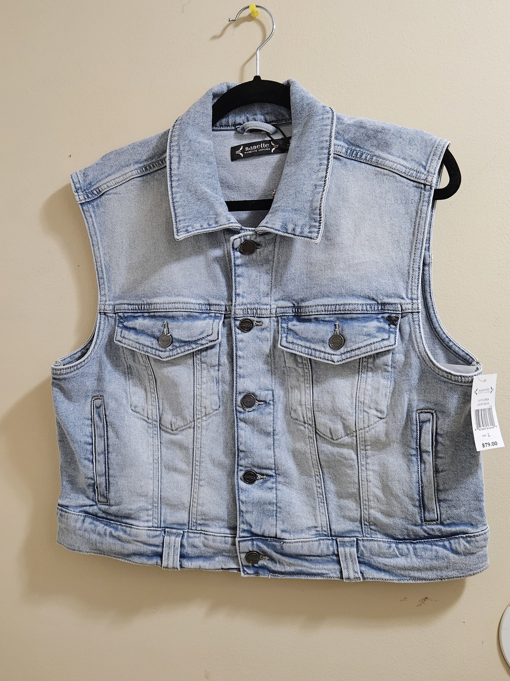 Light Wash Denim Vest - Nanette Lepore